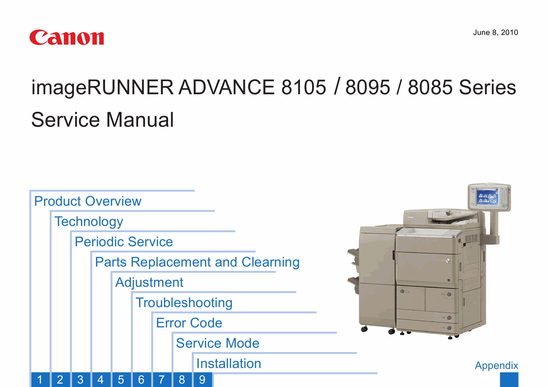 Canon imageRUNNER-ADVANCE iR-8105 8095 8085 Parts and Service Manual-1